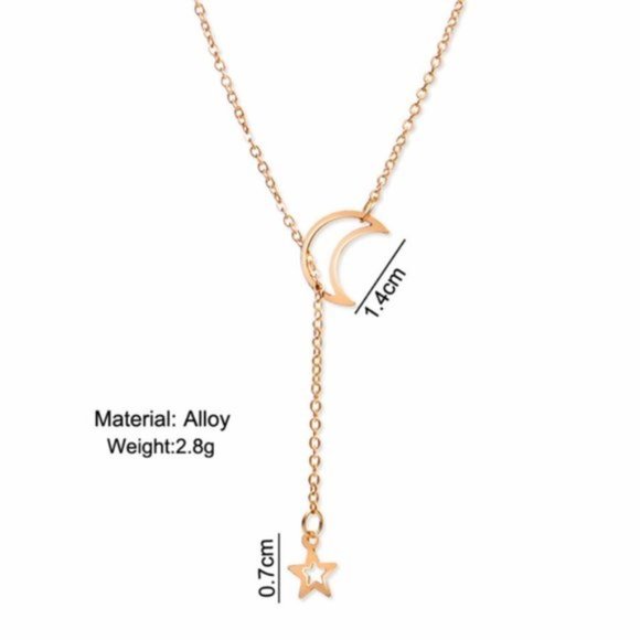 Gold Star and Moon Necklace Gold Star Moon Necklace Necklace Necklace Necklace - Picture 6 of 7